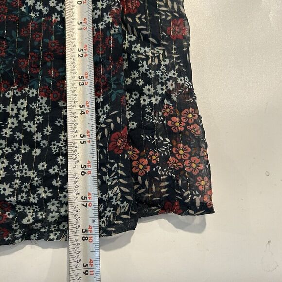 ModCloth Dress Womens Medium Twirl & Arch Maxi Chiffon Multicolored Floral Flaws - Picture 10 of 12